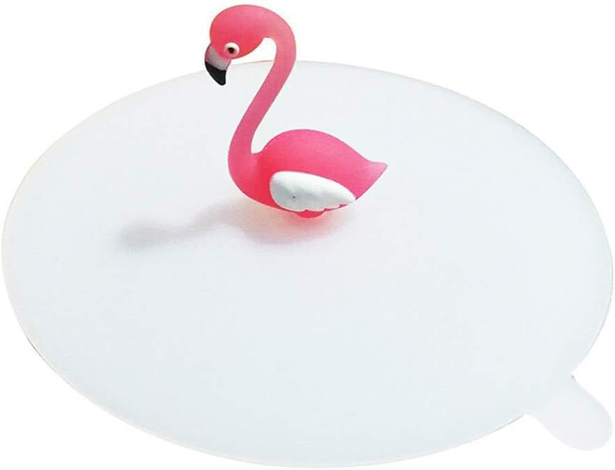 Creative Flamingo Silicone Cup Lids - Silicone Lids for Food Storage, Drink Cover for Coffee, Beer and Wine - Food Grade Silicone Hot Cup Lids Set of 6 - Silicone Coffee Lid