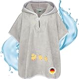 Smithy Badeponcho für Kinder & Babys aus kuscheliger Frottee Baumwolle - Liebevoller Badetuch Poncho mit Kapuze für Mädchen & Jungen - Kinderponcho Kapuzenhandtuch Ente