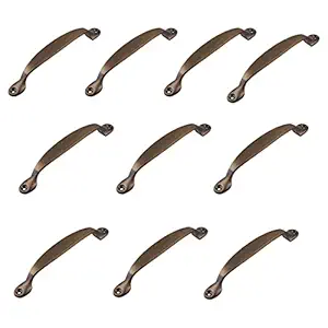 Klaxon Brass Door Handle - Antique Finish - 4 Inches (Paradise Brass, Pack of 10)