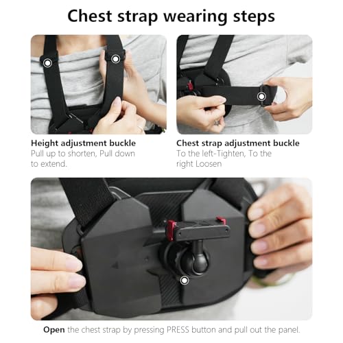 NEOSOU Osmo Action-Brusthalterung, Cross-Body-Gurt, Brustgurt mit magnetischem Schnellverschluss, für DJI Osmo 360 Action 5 Pro 4 3, Fahrrad, Motorrad, Radfahren, Wandern, Zubehör