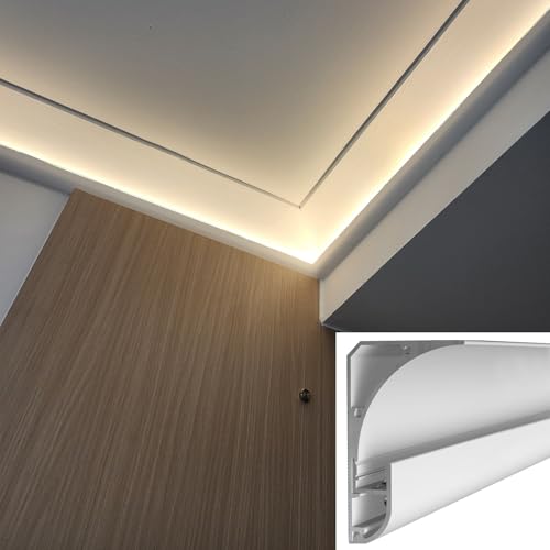 Moulure de corniche LED en aluminium pour l'ambiance douce du salon
