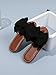 GORGLITTER Girl's Summer Slides Sandals Cute Fashion Trendy Vacation Bow Round Open Toe Dress Flat Sandals Black Solid 2.5