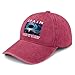 Spain August 12 2026 Solar Eclipse Celestial Event Hats for Men Fashion Washed Wine Red