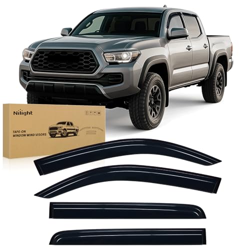 Image of Nilight Tape-On Window Visors for Tacoma Double Cab 2016-2023, 4PCS