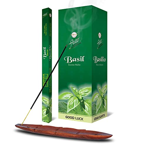 Flute Basil Incense Sticks For Good Luck & Blessing (8 Sticks/Pack, 25 Packs/Box, Total 200 Sticks Box) Best For Gifting #TOP5