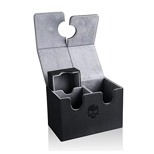 UAONO Caixa de baralho para baralho MTG Commander, caixa de baralho duplo com bandeja de dados, comporta mais de 200 cartas colecionáveis com manga, caixa de armazenamento para cartas esportivas Magic