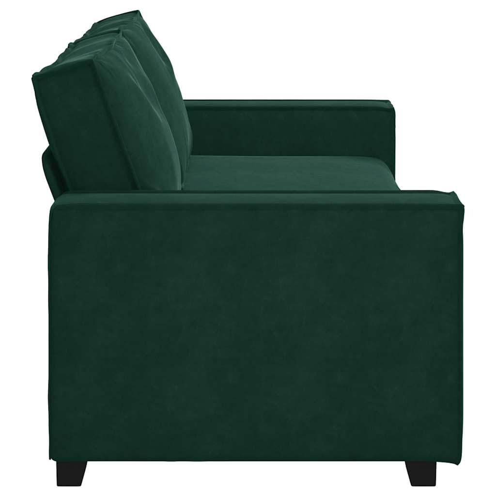 Générique Divano a 3 posti in velluto verde scuro 220 x 78 x 84 cm, divano soggiorno in tessuto morbido con braccioli larghi e telaio in legno metallico, comodo per soggiorno ufficio
