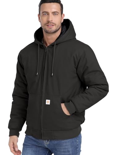 CARWORNIC Men's Winter Hooded Active Jacket with Warm Quilted-Lined Cotton Outdoor Workwear Coats3