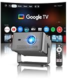 Magcubic Proyector 4K con Google TV Stick, 1080P Nativo Proyector Portatil 800ANSI con WiFi, Bluetooth, Enfoque Automático Corrección Trapezoidal, Rotación 180°, 15W Altavoces Projetor HY450GT