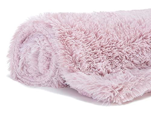 Chanasya Super Soft Fuzzy Shaggy Faux Fur Throw Blanket - Chic Design Snuggly Plush Lightweight With Fluffy Reversible Sherpa For Couch Living Room Bedroom And Home Décor (50X65 Inches) Rosedust #TOP7