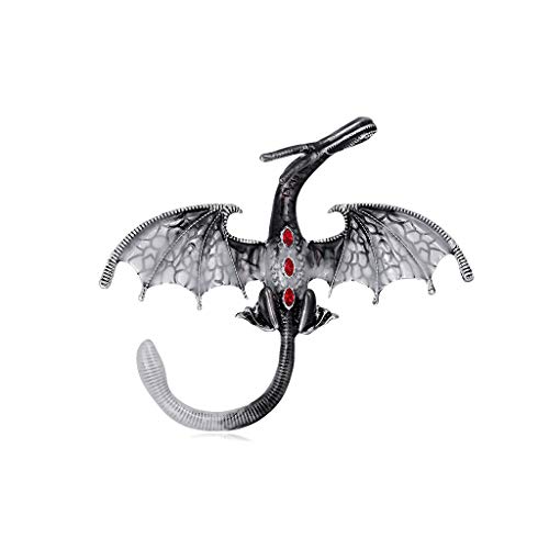 Uinfhyknd Broche de Dragon Haut de Gamme ExagéRéE de Nouvelle Personnalité Punk, Broche D'éGouttement en Alliage, Accessoires de VêTements Blanc Cover