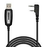 youRUSH Chirp Premium USB Programming Cable 1m Black Compatible with Baofeng Ham Radio UV-5R BF-F8HP GT-3TP BF-888S UV-82 UV-S9Plus and for Kenwood Radios with K Plug 2 pin. Easy Plug & Play