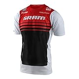 Troy Lee Designs Skyline Air Formula SRAM Fahrrad T-Shirt (White/Red/Black,L)