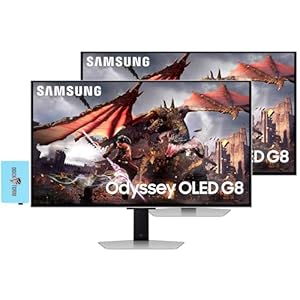 SAMSUNG Odyssey OLED G8 (G80SD) 32″ Gaming Monitor, 240 Hz 4K UHD Display, VESA Mount (100x100mm), Sleek Metal Design (2024 Latest Model – LS32DG802SNXZA) (2 Pack) with Dockztorm Dock