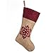 SANNO 18 inch Burlap Christmas Stockings, Large Bulk Red Traditional Christmas Snowflake Christmas Socks Christmas Candy Bag Toy Socks Hanging Family Decorations Holiday Ornament