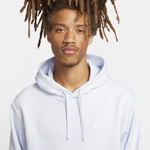 Image of Nike Mens Sportswear Club Fleece Pullover Hoodie (US, Alpha, XX-Large, Regular, Regular, Football Grey /Football Grey /White)