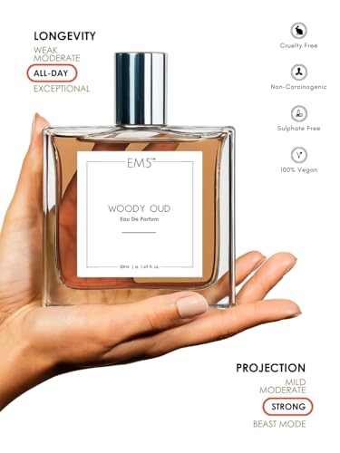 Image of EM5 Woody Oud Unisex EDP Perfume Spray for Men & Women | Woody Oud Spicy Fragrance | Day & Night Spray | Strong and Long Lasting Perfume.