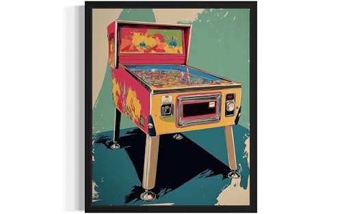 Pinball Machine Pop Art Print Poster, Vintage Retro Wall Art Decor Paintings Classic Artwork for Bedroom Living Room Decorations. Gallery 14B (Pinball Machine, 11 x 14 inches, Unframed)