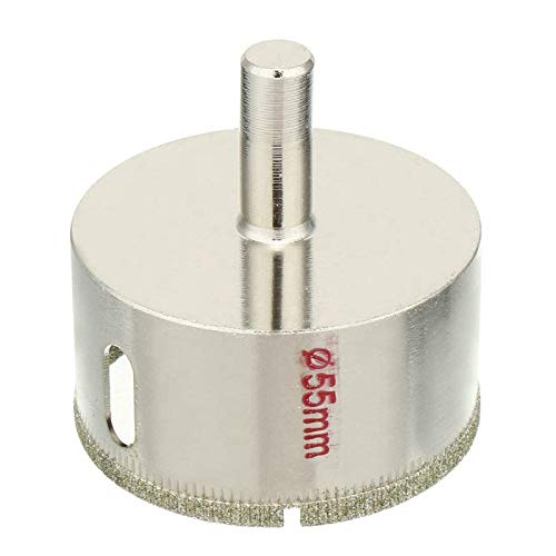 Broca recubierta con partículas de diamante 55 mm plateada miniatura 1
