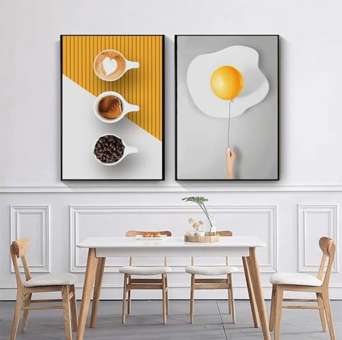 Toile cuisine triptyque 30x45cm sans cadre pour decoration murale moderne