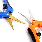 Jucoan 3 Pack Garden Pruning Shears, Hand Pruners with Titanium Coated Straight Stainless Steel Blades Comfortable Handles (Orange, Blue, Green)