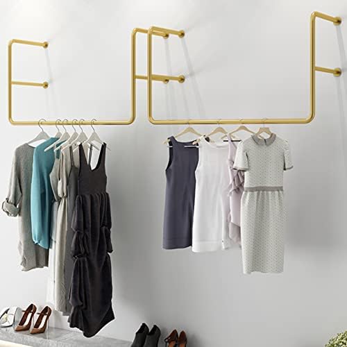Wall-Mounted Clothes Rack,Stylish Wall Mounted Clothing Rack - Garment Drying & Display Stand, Perfect Laundry Room Storage Organizer & Closet Solution for Efficient Space-Saving