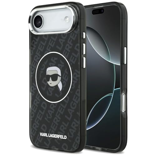 CG MOBILE Karl Lagerfeld IML Karl Köpfe Logo compatible avec MagSafe Coque pour iPhone 17 Air (noir)