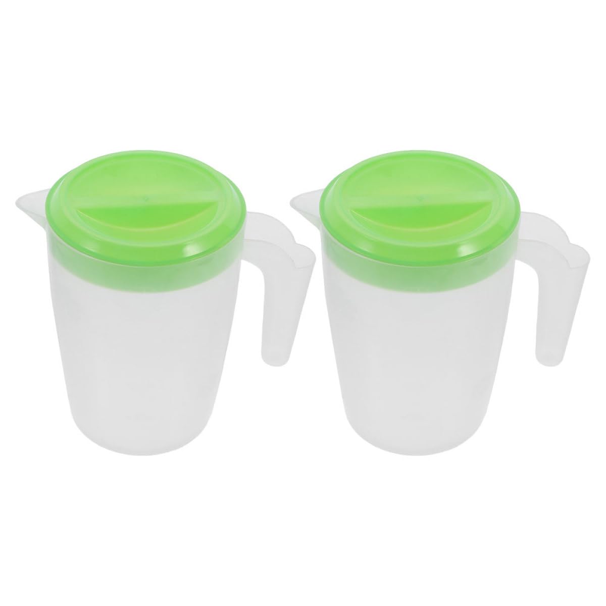 Pichet Plastique 1l avec Couvercle, Récipient pour Boissons Froides, Lot de 2 Pièces
