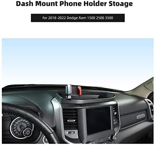 CheroCar for RAM Dash Mount Phone Holder Stoage Tray Phone Mount Organizer Compatible with 2018-2025 Dodge Ram 1500 2500 3500,Don't fit for the Ram with the 12-inch Screen image 4