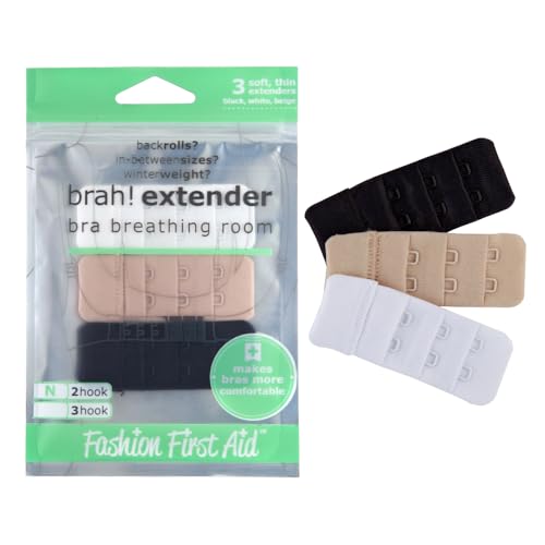 Fashion First Aid Women's Brah Extender: Bra Breathing Room, 2-Hook Narrow (3 Pack)