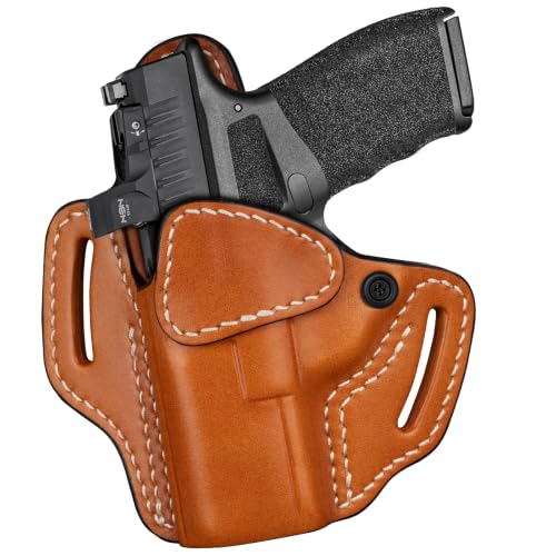 Leather Pancake Holster Fits Hellcat Pro, Hellcat 3" and RDP, Brown, Left