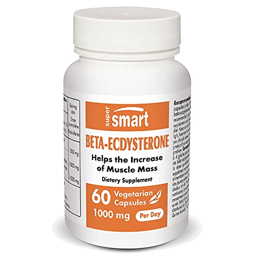 Supersmart - Beta-Ecdysterone 1000 mg Per Day - Sport & Endurance - Promote Muscle Mass & Recovery for Athletes | Non-GMO & Gluten Free - 60 Vegetarian Capsules