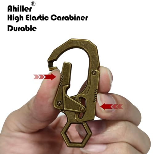 Image of Ahiller Double Locking Carabiner Clip - Zinc Alloy Mens Keychain for Keys | Unisex,Dual Press Double Lock, Anti Misopening,Heavy Duty,Suitable for Car Keys,Belt,Backpack,Hiking,Riding,Outdoor Camping