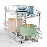 Blemoacha Pull Out Cabinet Organizer 11"W x 21"D x 13.5"H ,2 Tier Under Sink Organizers and Storage,