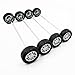 10PCS Small Toy Car Wheels 20mm Model Car Rubber Tire Wheels with 5PCS Shaft Round Axles for for DIY Model Toy RC Car Truck Robot Wheel Replacement Accessories (2x20mm)