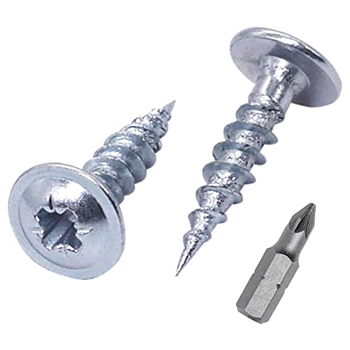 SKIR'CO (100 piezas) Acero chapado en zinc 3,0 x 13 mm Tornillos de madera plateada, tornillos de metal, cabeza de oblea, Pozidriv, autorroscantes Cover
