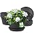 NNARRE 6 Pack 10 inch Plant Pot, Round Plastic Plant Pots, Outdoor Pots for Plants with Drainage Hole & Tray Saucer, Decoration Flower Pots for Indoor Plants Home Garden Outdoor Planters (Grey)