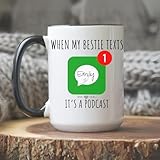 Personalized Best Friends Coffee Mug, When My Bestie Texts It’s a Podcast Mug, Funny Best Friend Coffee Cup, Custom Name Friendship Gift for Women Men BFF, Birthday or Christmas Gifts 2025