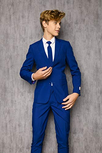 Opposuits Solid Colored Suits For Boys - Outfits Come With Pants, Jacket And Tie, Navy Royale Teen, 14Y #TOP5
