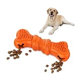 LaRoo Hundeball, Hundespielzeug Interaktive Haustiere Hunde Snackball Spielzeug mit Futter für Kleine, Mittlerer und Große Hunde (16cm Bone Orange)