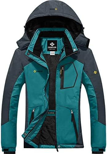 GEMYSE Women's Mountain Waterproof Ski Snow Jacket Winter Windproof Rain Jacket (Moonblue,Large)