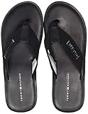 rutschhemmende Laufsohle Tommy Hilfiger Herren Elevated Leather Beach Sandal Zehentrenner, Schwarz (Black 990), 41 EU