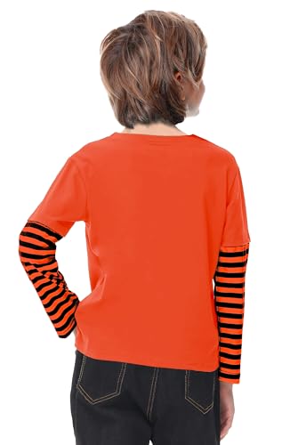 Image of Remimi Unisex Kids Christmas Long Sleeve Shirt Xmas Print Stripe Shirts 2-12 Years