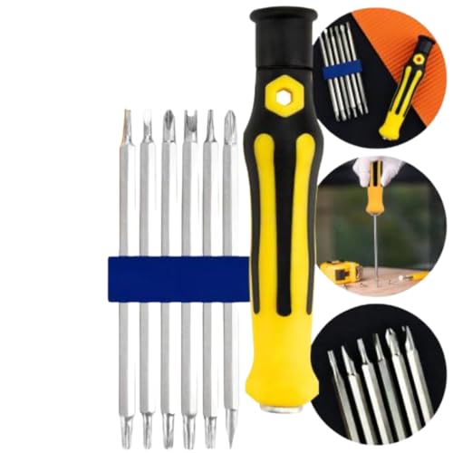 PARENCE - Set of 12 Screwdriver with Ergonomic Handle – TORX, Flat, Cross, Tri-Wing, Triangular, U – Heavy Duty Carbon Steel