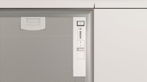 Bosch DHL555BM Serie 4 Lüfterbaustein 53 cm, Made in Germany, LED-Beleuchtung, Abluft und Umluft, leise, Metallfettfilter spülmaschinengeeignet, Wand- und Inselmontage, Silber Metallisch