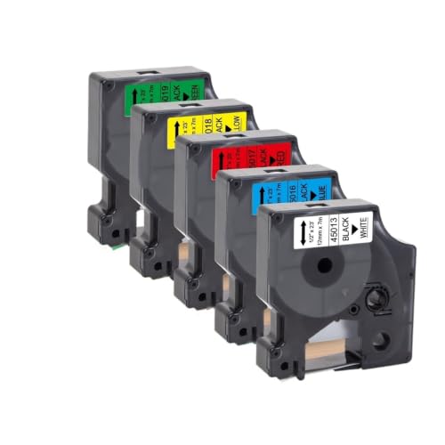 Cintas etiquetas 12 mm 45013 para rotuladoras LM160 y LM280 en pack de 2 o 10 unidades