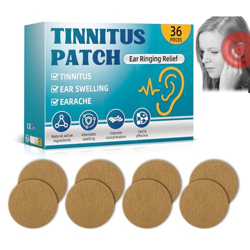 Tinnitus Relief for Ringing Ears (36Pcs) - Natural Herbal Tinnitus Relief Patches, Portable Tinnitus Patch, Gentle and Effective Ear Tinnitus Relief, Improve Focus and Ear Discomfort