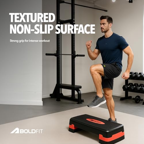 Image of Boldfit Aerobic Stepper for Home Workout, Adjustable Height Fitness Step Platform for Cardio, HIIT & Strength Training, Non-Slip Durable Exercise Stepper for Weight Loss, Balance & Toning Exercises