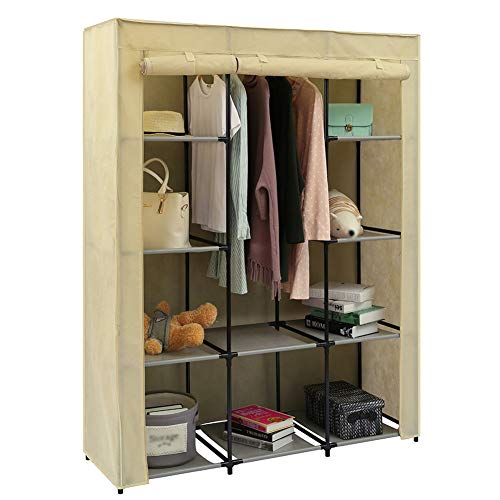 Armario armario portátil beige resistente al polvo y la humedad 2