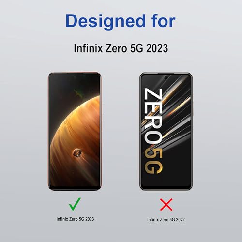 Image of ZAP CASE HD Plus Tempered Glass Screen Protector Compatible For Infinix Zero 5G 2023 (Black) Edge To Edge Coverage With Easy Installation Kit